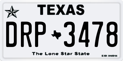 TX license plate DRP3478