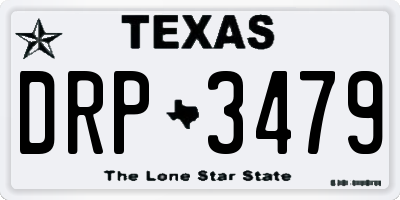 TX license plate DRP3479