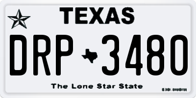 TX license plate DRP3480