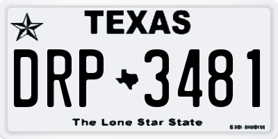 TX license plate DRP3481