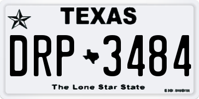 TX license plate DRP3484