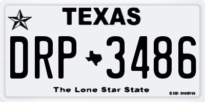 TX license plate DRP3486