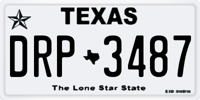 TX license plate DRP3487