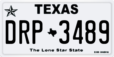 TX license plate DRP3489
