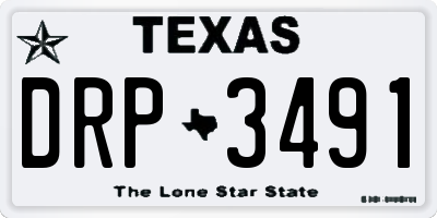 TX license plate DRP3491