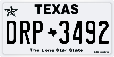 TX license plate DRP3492