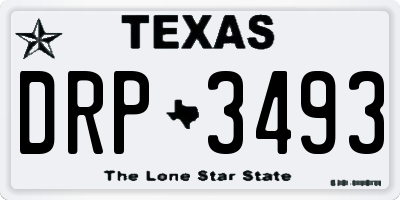 TX license plate DRP3493