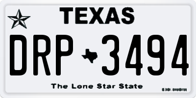 TX license plate DRP3494