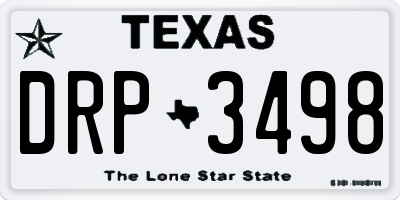 TX license plate DRP3498