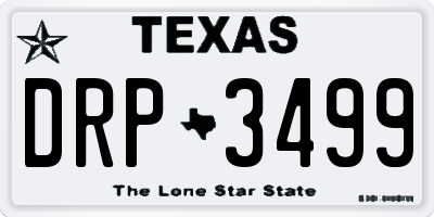 TX license plate DRP3499