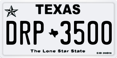 TX license plate DRP3500