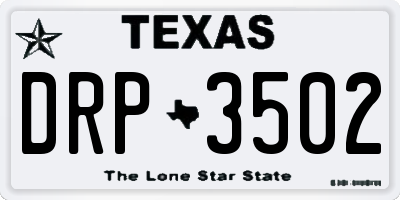 TX license plate DRP3502