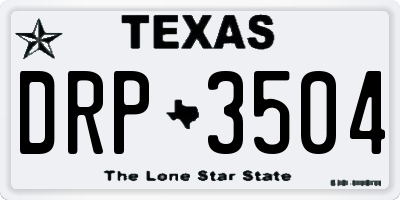 TX license plate DRP3504