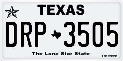 TX license plate DRP3505