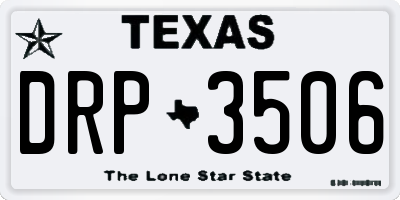 TX license plate DRP3506