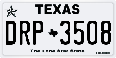 TX license plate DRP3508