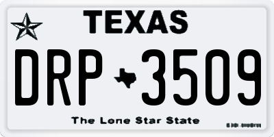 TX license plate DRP3509