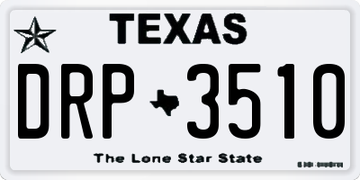TX license plate DRP3510