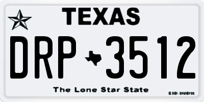TX license plate DRP3512