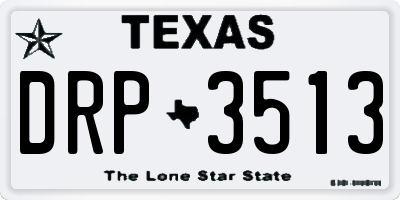 TX license plate DRP3513