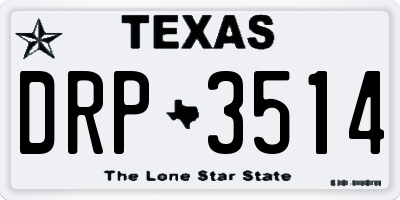 TX license plate DRP3514