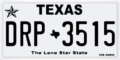 TX license plate DRP3515