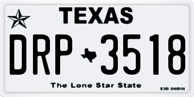 TX license plate DRP3518