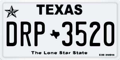 TX license plate DRP3520