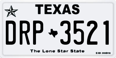 TX license plate DRP3521