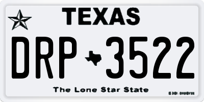 TX license plate DRP3522