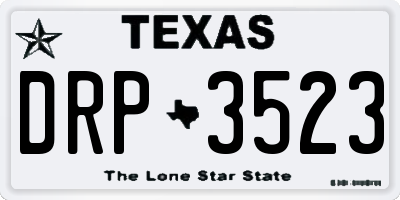 TX license plate DRP3523