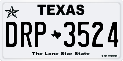 TX license plate DRP3524