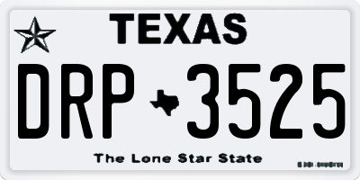 TX license plate DRP3525