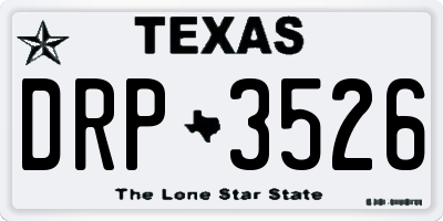 TX license plate DRP3526