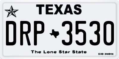 TX license plate DRP3530