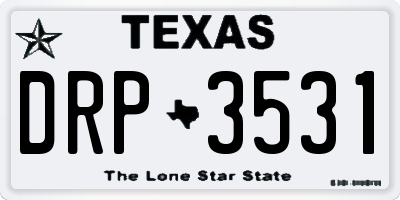 TX license plate DRP3531