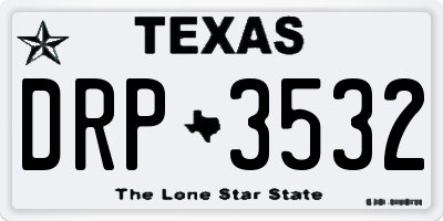 TX license plate DRP3532