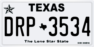 TX license plate DRP3534