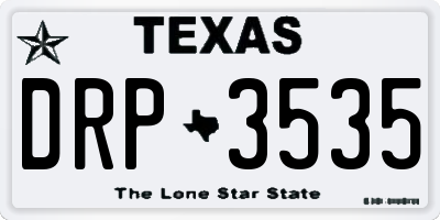 TX license plate DRP3535