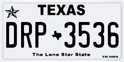 TX license plate DRP3536