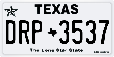 TX license plate DRP3537