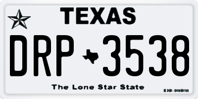 TX license plate DRP3538