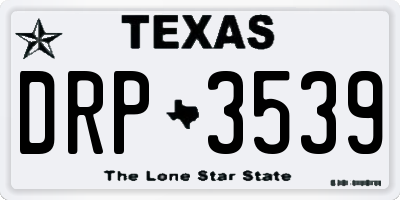 TX license plate DRP3539