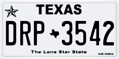 TX license plate DRP3542