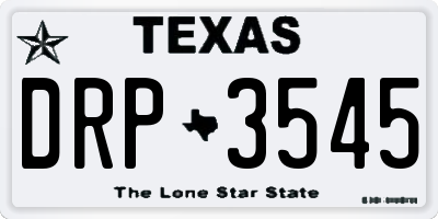TX license plate DRP3545