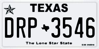 TX license plate DRP3546