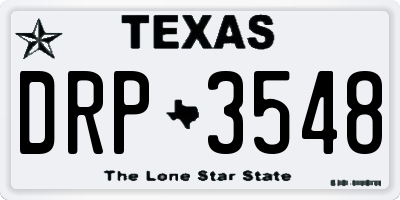 TX license plate DRP3548