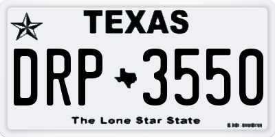 TX license plate DRP3550