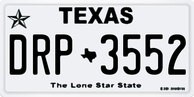 TX license plate DRP3552