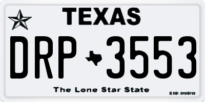 TX license plate DRP3553